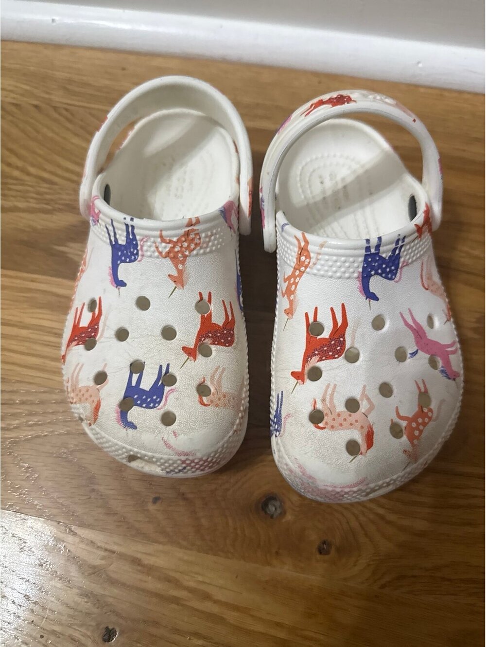 Crocs White with Unicorn Print Size C10